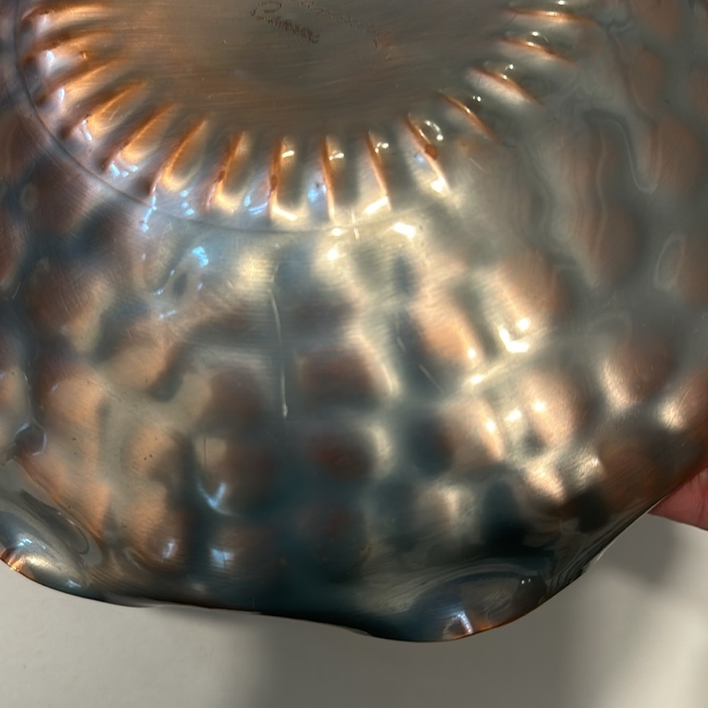 VINTAGE Victorian GREGORIAN COPPER Bowl Hand Hammered 310 “Crown” 9” X 2” - Picture 8 of 8